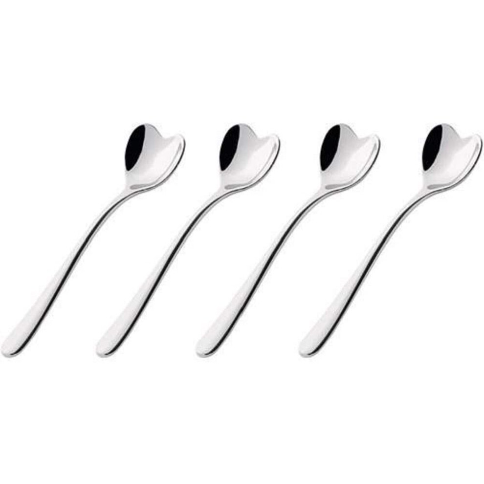 Alessi AMMI08/7 Big Love Set of Four Tea Spoons, 18/10 Stainless Steel, Steel