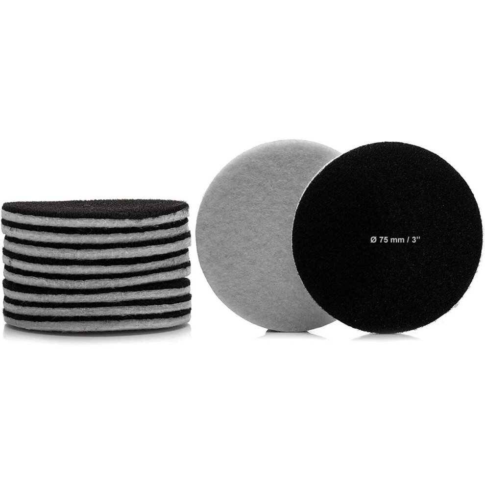Photos - Grinder / Polisher GLASS POLISH 11007 GP-PRO Felt Polishing Pad Set for Polishing Glass, Plastic, Metal, Marble | Ã 75 mm | Pack of 10 Pads