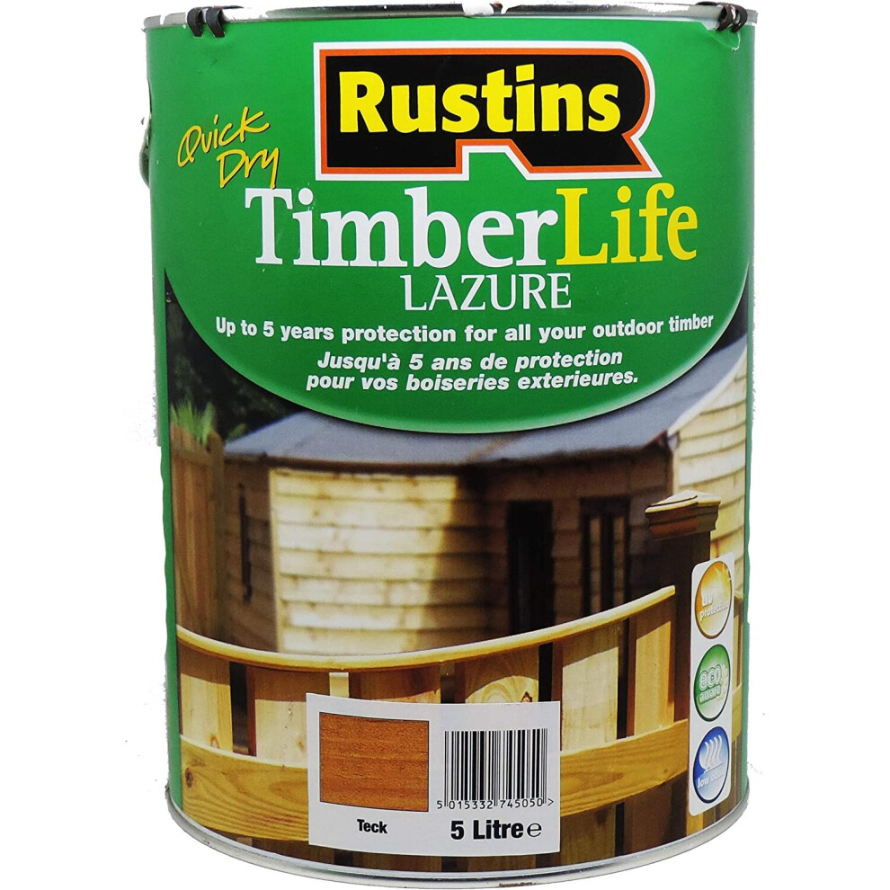 Rustins TLTE5000 Timberlife Teak ,Brown, 5l