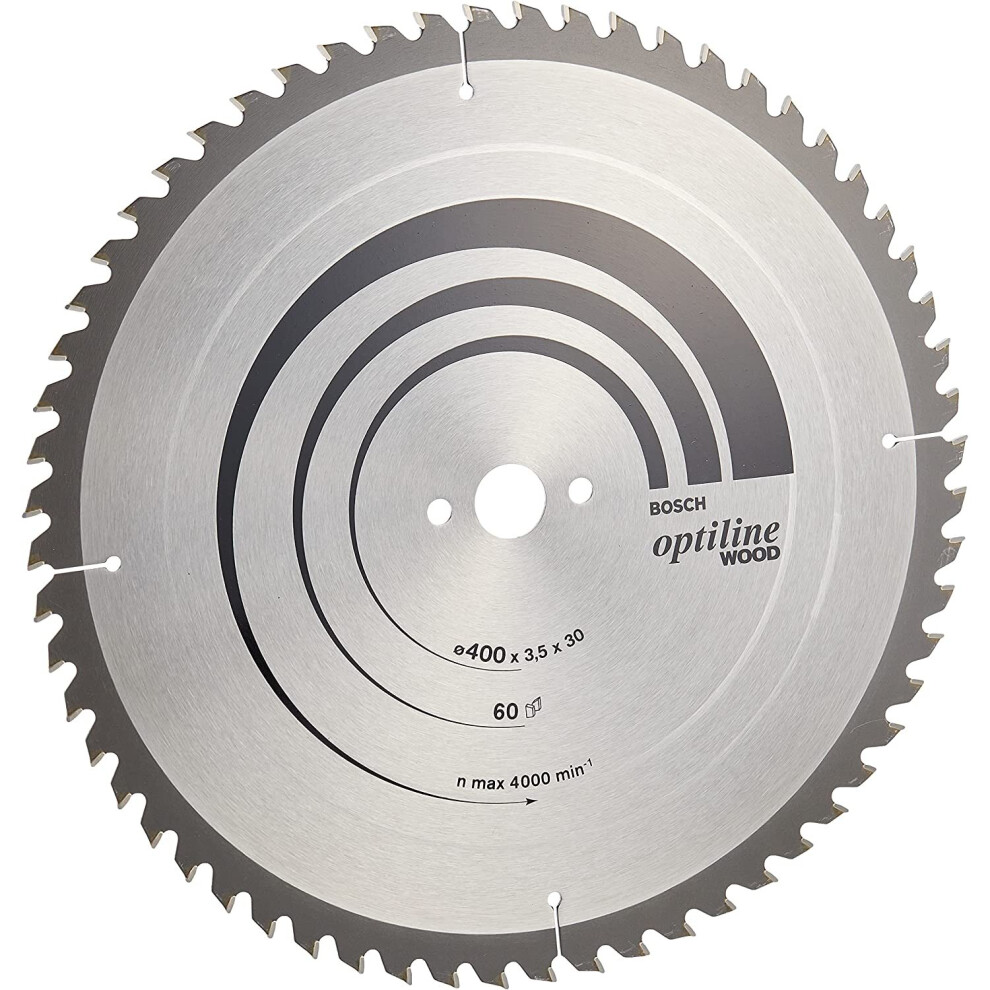 Bosch 2608640675 Optiline Wood Circular Saw Blade for Bench, 400mm x 3.5mm x 30mm, 60 Teeth, Blue