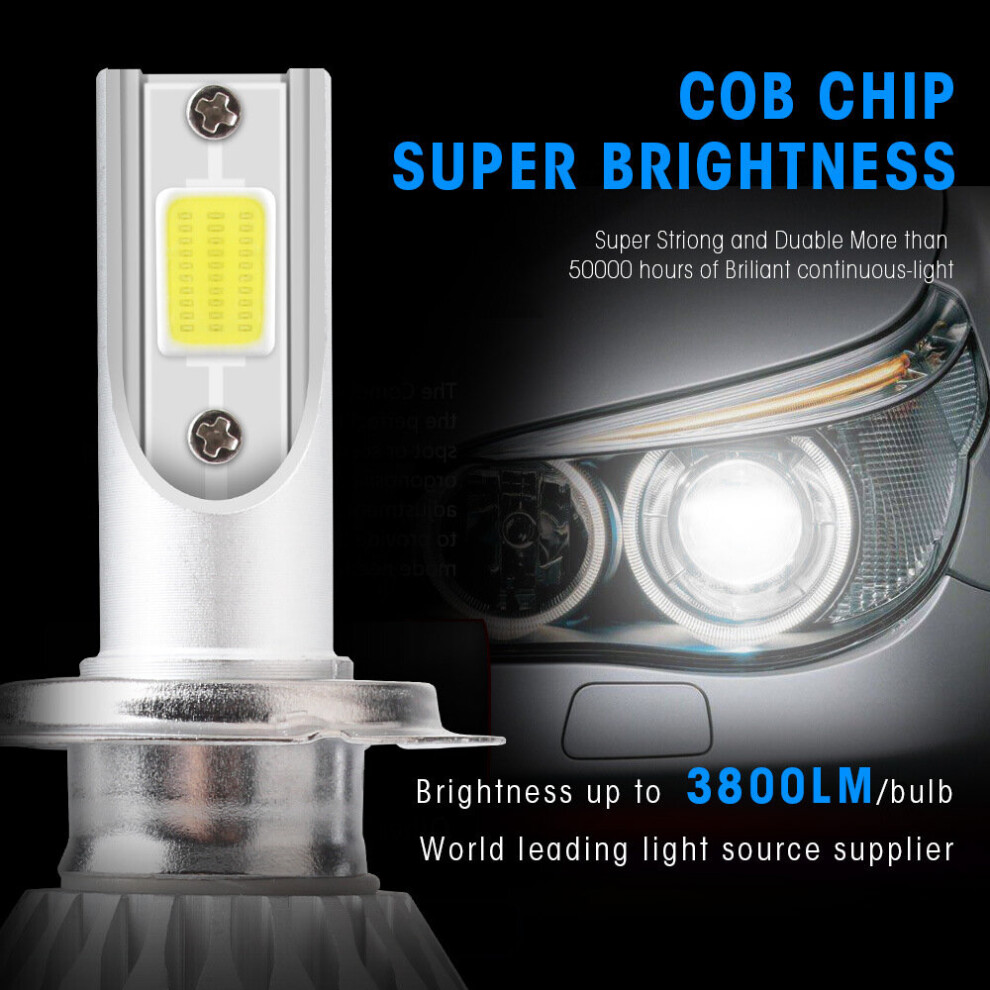 ( H3) 2pcs 9V/36V C6 LED Bulb White Headlights 36W 3800Lm COB Headlamp Auto Fog Light Lamp Bulb