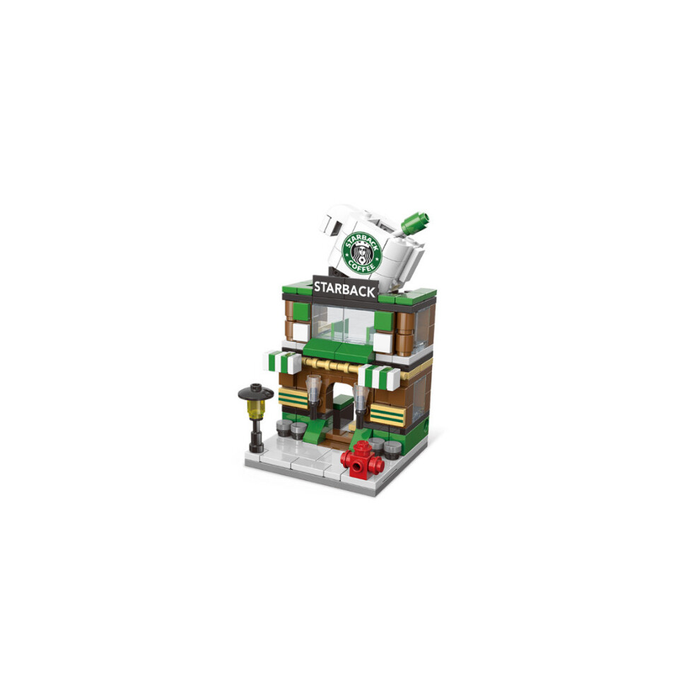 (Coffee) Street view toy model building Fit Lego