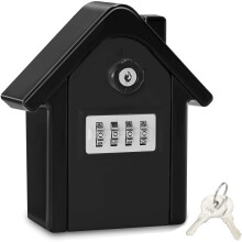 Key Lock Box, Extra Large Key Safe Outdoor Large Capacity Key Box Wall Mounted Key Safe Storage Box with 4 Digit Combination Lock & Emergency Key for