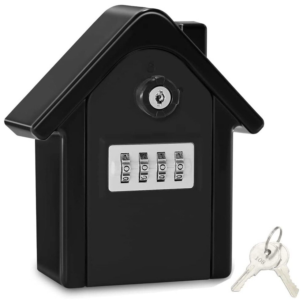 Key Lock Box, Extra Large Key Safe Outdoor Large Capacity Key Box Wall Mounted Key Safe Storage Box with 4 Digit Combination Lock & Emergency Key for