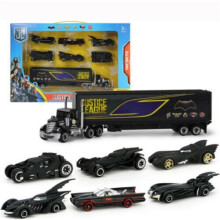 7PCS Batman Batmobile Container Truck Car Model Kids Toy Vehicle Gift