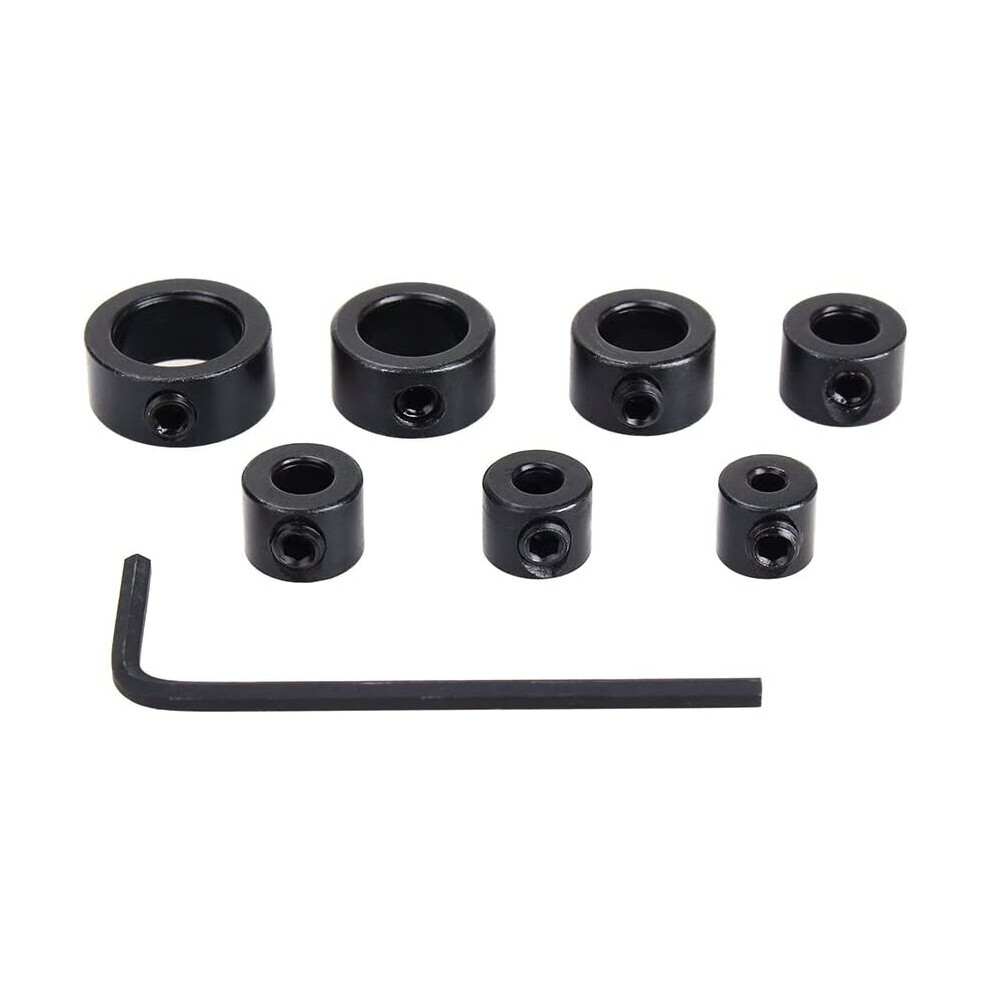 Drill Bit Set - 8Pcs Drill Depth Stop Drill Bit Collars Ring Positioner Plus Hex Wrench,3Mm, 4Mm, 5Mm, 6Mm, 8Mm,10Mm, 12Mm 749712504658