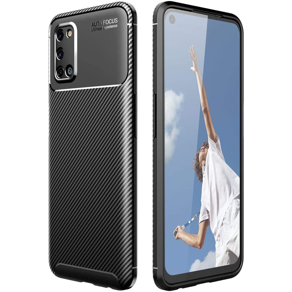 TECHGEAR Carbon Fibre Case for Oppo A72 / A52 / A92 [CarbonFlex Case] Flexible, Shockproof, Ultra Slim, Soft TPU Protective Shell Cover with Carbon