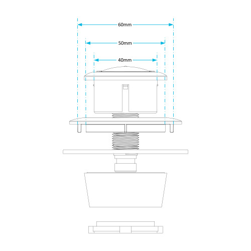 Viva Black Uni Button For Cable Operated Cisterns 2