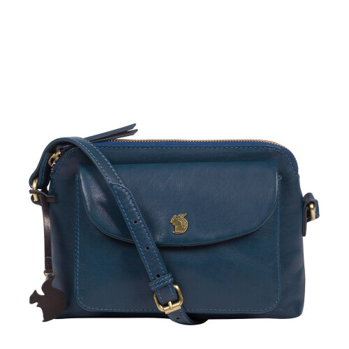 'Dainty' Snorkel Blue Leather Cross Body Bag