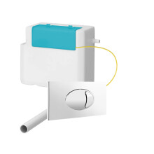 Concealed cistern with square chrome button