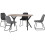 Seconique (Grey Velvet) Athens Medium Oak Effect/Black Rectangular Dining Set with Lukas Chairs - Table with 4 Chairs 1