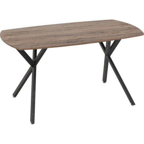 Seconique (Grey Velvet) Athens Medium Oak Effect/Black Rectangular Dining Set with Lukas Chairs - Table with 4 Chairs 1