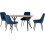 Seconique (Sapphire Blue Velvet) Athens Medium Oak Effect/Black Rectangular Dining Set with Avery Chairs - Table with 4 Chairs 1