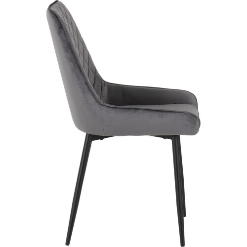 Seconique (Grey Velvet) Athens Medium Oak Effect/Black Rectangular Dining Set with Avery Chairs - Table with 4 Chairs 1