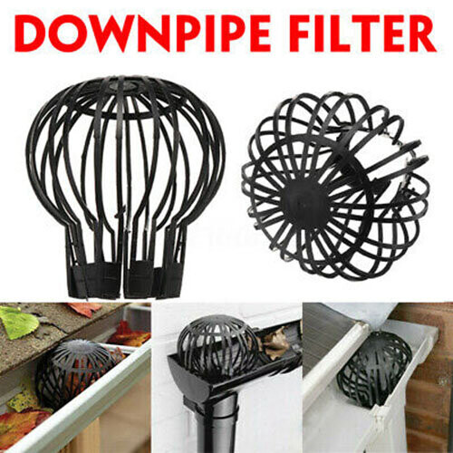 2x Drainpipe Cover Guard Leaf Filter Downpipe Gutter Debris Moss Protection 1