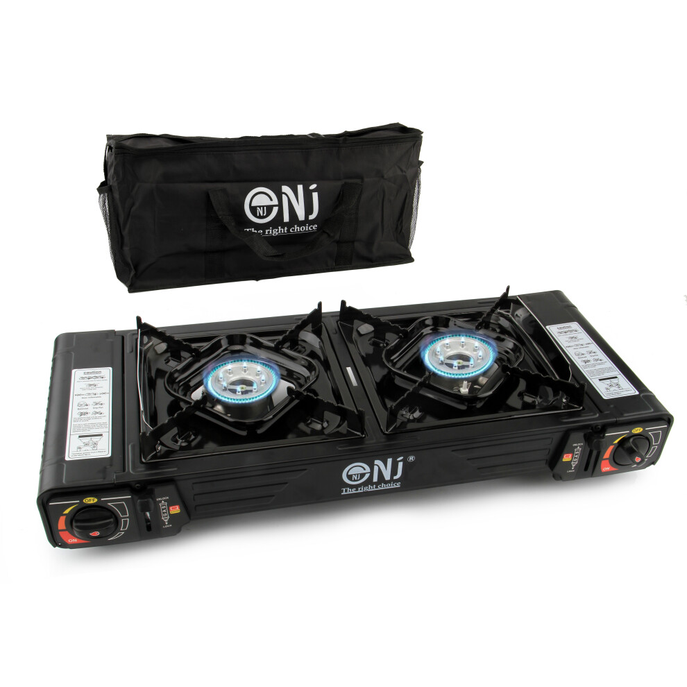 (Only Gas Stove) NJ DS-22 Double Burner Camping Gas Stove Outdoor