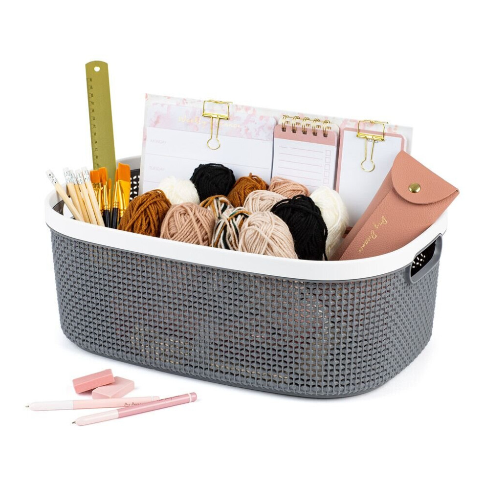 (22L (44.5X30.5X16.5CM)) LIVIVO Handy Grey Storage Basket