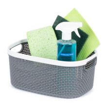 (8L (30X21X13.5CM)) LIVIVO Handy Grey Storage Basket