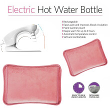 LECTRIC RECHARGEABLE HOT WATER BOTTLE BED HAND WARMER MASSAGING HEAT PAD