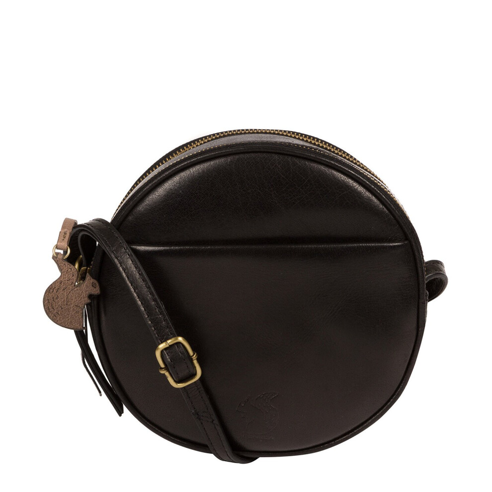 'Rolla' Black Leather Cross Body Bag