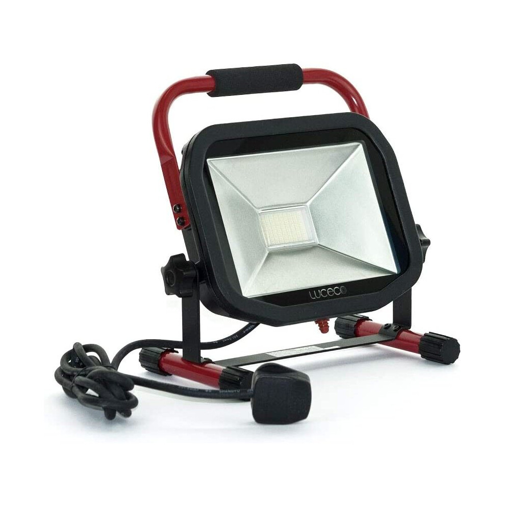 Luceco Portable Slimline LED Work Light, 38 Watts, Black and Red