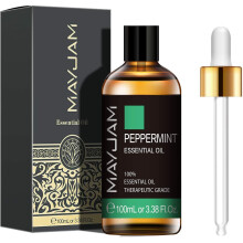 MAYJAM Peppermint Essential Oil 100ml: 100% Pure Therapeutic-Grade for Diffuser, Humidifier & DIY Blends, Relax & Sleep