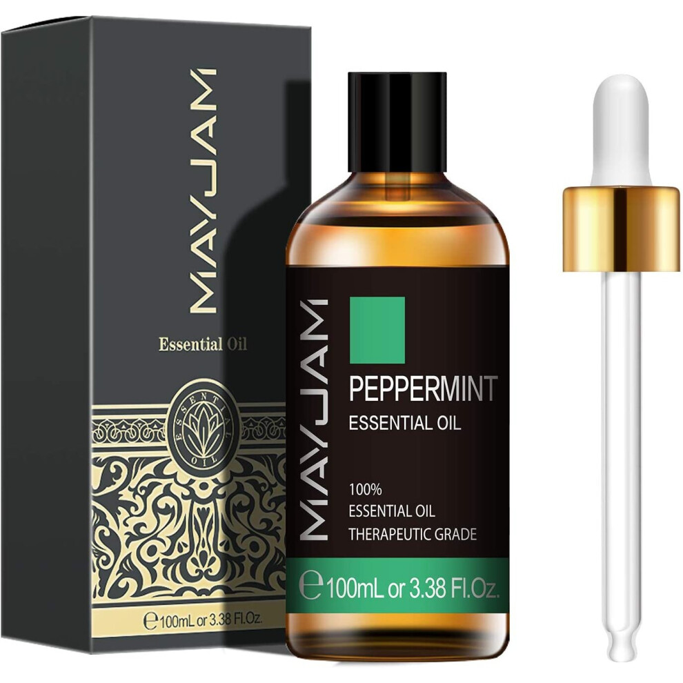 Mayjam Peppermint Essential Oil 100Ml: 100% Pure Therapeutic-Grade For Diffuser, Humidifier & Diy Blends, Relax & Sleep