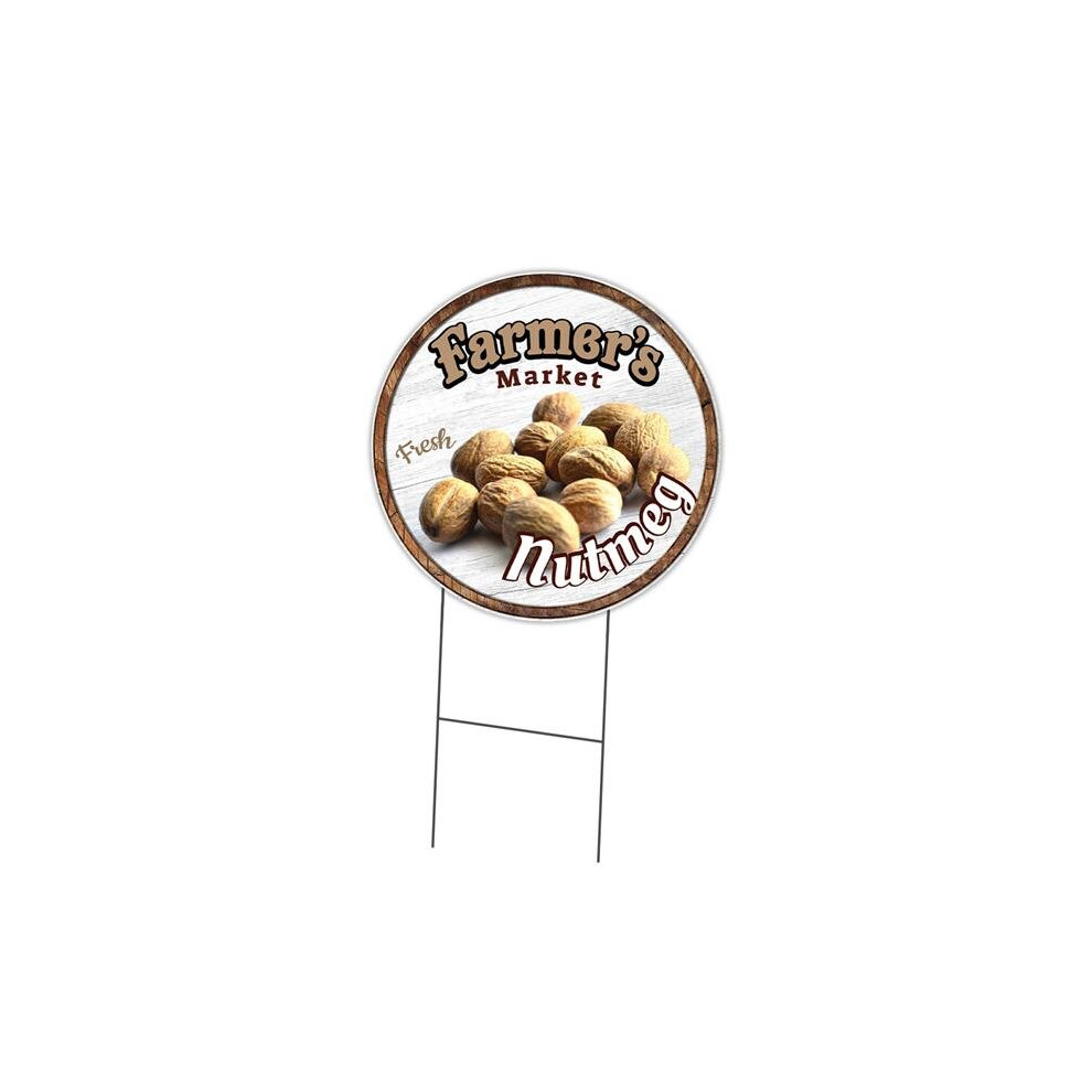 SignMission C-16-CIR-DS-WS- Nutmeg 16 in. Double Sided Corrugated Circular Plastic Sign - Farmers Market Nutmeg-image-OPC-PB2H65R-NEW