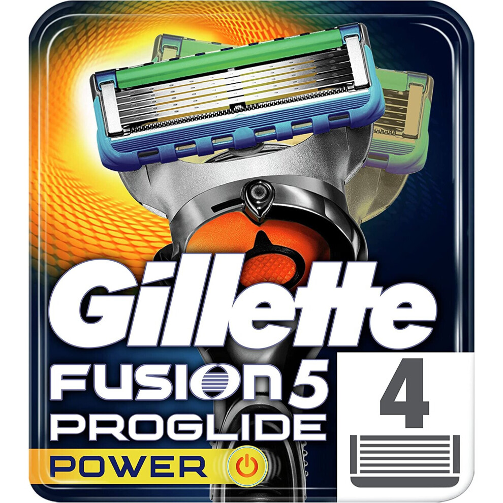 Gillette Fusion Men's ProGlide Power Razor Blades, Pack of 4 Refill Blades