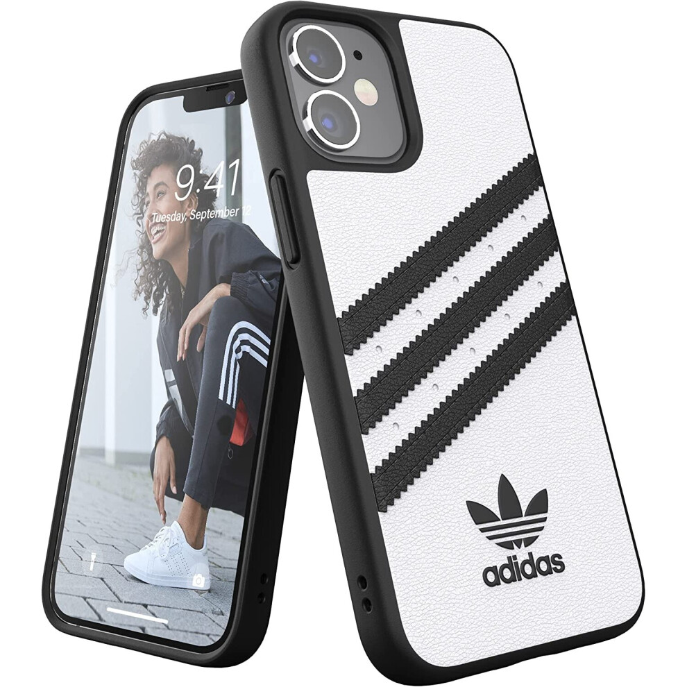 adidas Phone Case Designed for iPhone 12 Mini Case, 5.4 Inches, Drop Tested Cases, Shockproof Raised Edges, Originals Moulded PU Protective Cover,