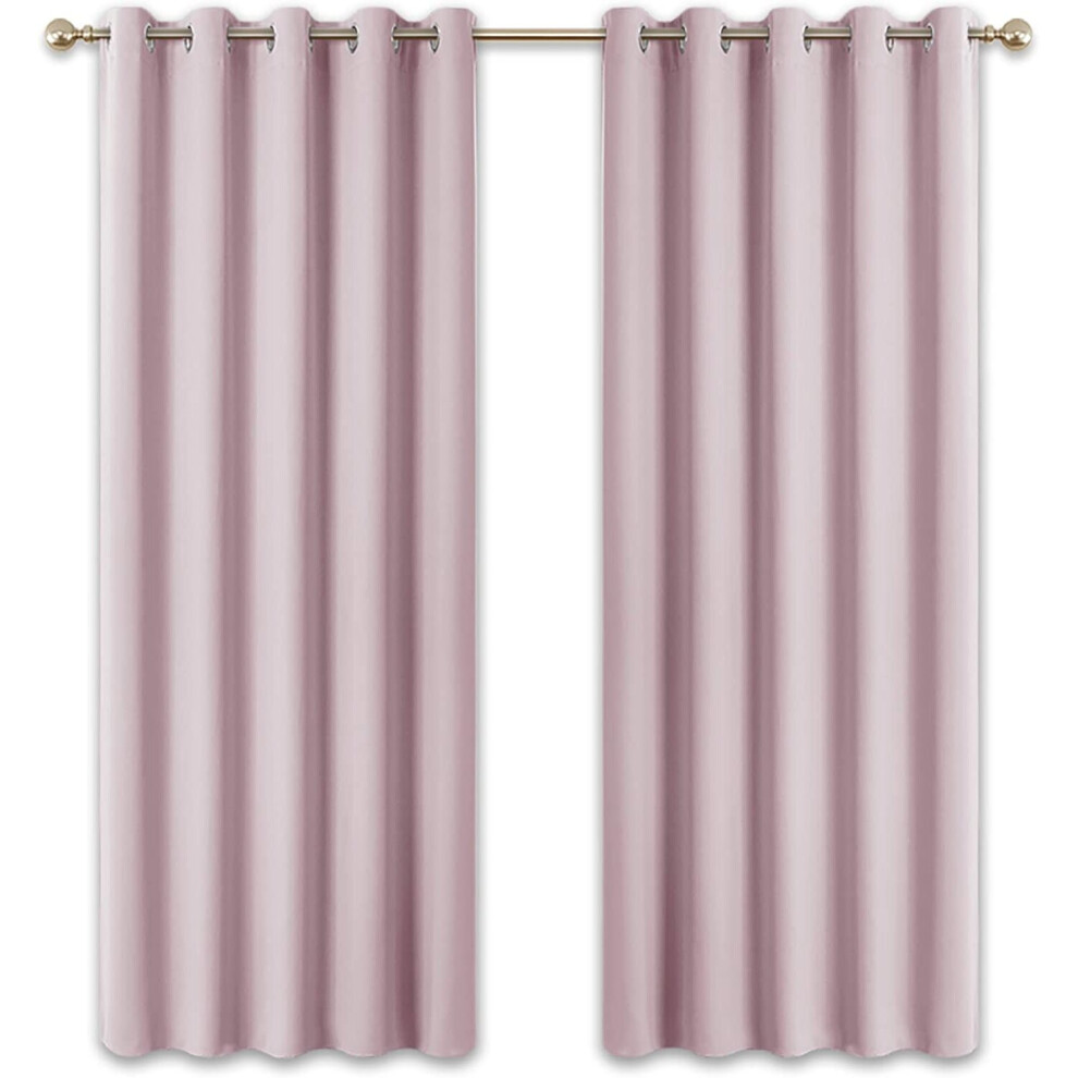 Window Curtains For Girls - Nursery Thermal Curtain Drapes With Eyelet Top For Bedroom Window Treatment For Kids, Set Of 2, 66 Inch Pink Pony Dance