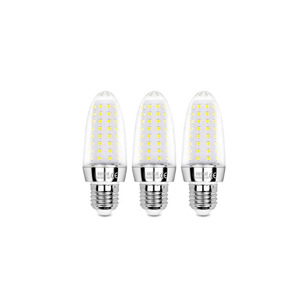 Sauglae 15W LED Light Bulbs, 120W Incandescent Bulbs Equivalent, 6000K Daylight White, 1500Lm, E27 Large Edison Screw LED Lights, Pack of 3