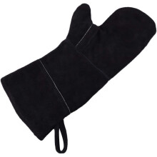 Yardwe 1PCS Extreme Heat Fire Resistant Gloves Leather for Fireplace Stove Oven Grill Welding BBQ Pot Holder