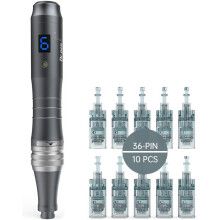 Dr.pen M8 Wireless Skin Needling Kit for Acne Scars Hair Growth Dark Spots 6-Speed with Built-in Battery and Ten 36-Pin Cartridges (UK Plug)