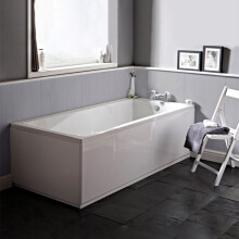 Nuie Linton 1700mm White Square Single Ended Bath Legs Acrylic
