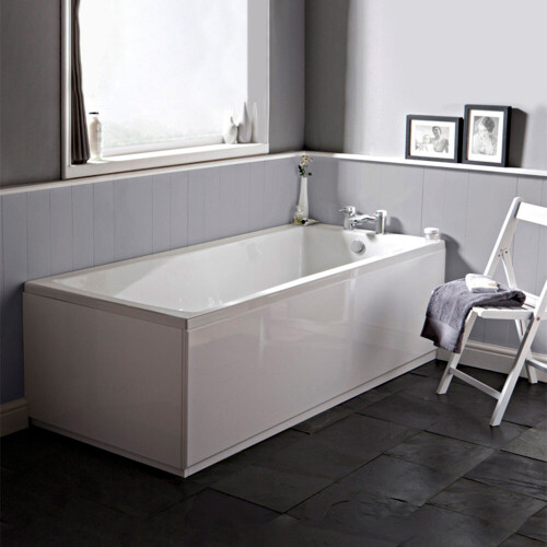 NES Home Nuie Linton 1700mm White Square Single Ended Bath Legs Acrylic
