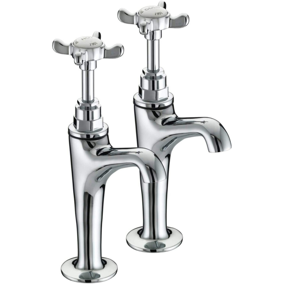 Bristan N HNK C 1901 High Neck Kitchen Pillar Taps, Chrome