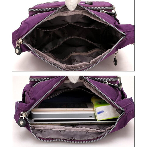 Womens Multi Pocket Casual Cross Body Bag Travel Bag Messenger Handbag for Shopping Hiking Daily Use 2