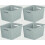 Curver 4 x Grey 18L Curver Nestable Plastic Rattan Storage Basket 35.5cm 1