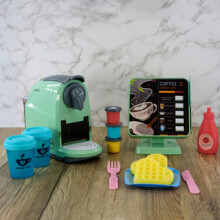 Kids Coffee Maker Machine Toy Kitchen Role Play Set with Cash Register Play Food
