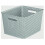 Curver Grey 18L Curver Nestable Plastic Rattan Storage Basket 35.5 x 29.5cm 1