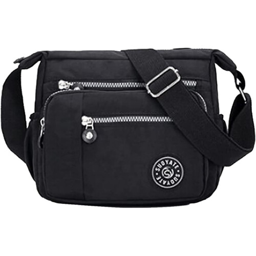 Womens Multi Pocket Casual Cross Body Bag Travel Bag Messenger Handbag for Shopping Hiking Daily Use