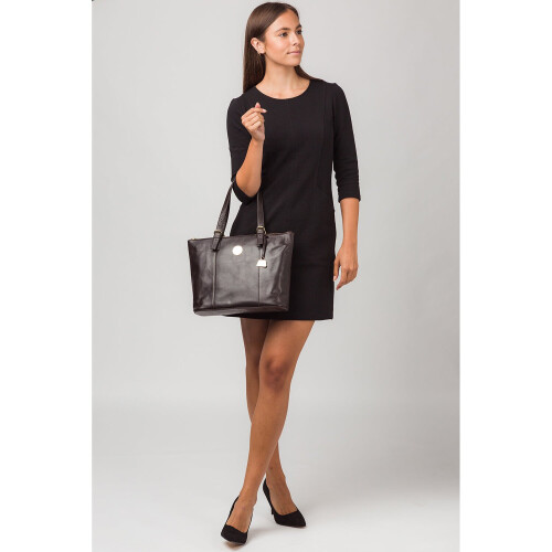 'Aster' Dark Brown Leather Tote Bag 2