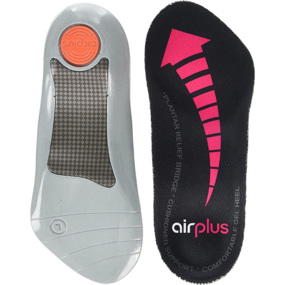 Airplus Women's Plantar Fascia Insole, Orthotic Insoles Arch Support, Superior Comfort & Stability, Clear, Medium