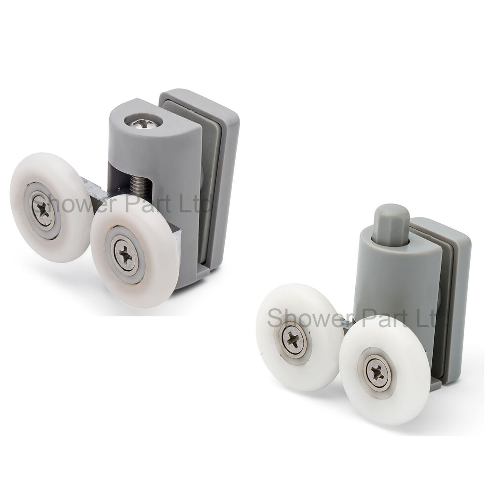 Set of 8 Double Top and Bottom Shower Door Rollers/Runners/Wheels 25mm Wheel Diameter L073P-image-OPC-PB2HMRB-NEW