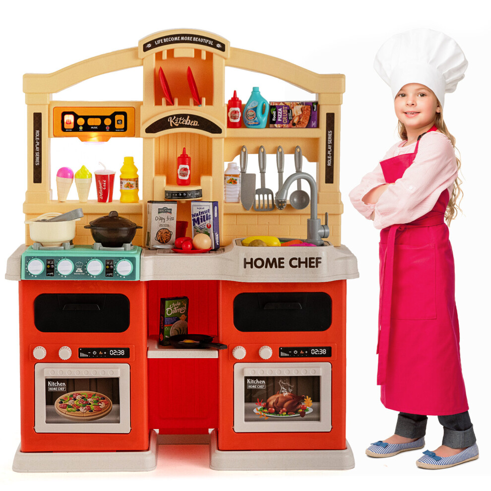 Kids Play Kitchen Kids Kitchen Playset with Vapor & Boil Effects 
