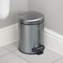 (Metallic Black, 5L) BLACK+DECKER Stainless Steel Dome Shaped Pedal Bins with Soft Close Lids