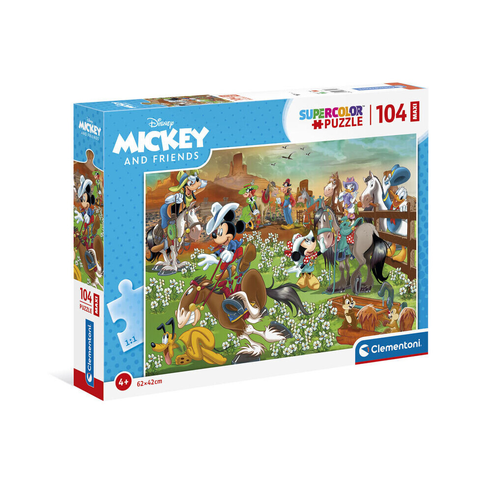 Clementoni Disney Mickey And Friends Maxi Puzzle Of 104 Pieces - 37 x 28.1 x 5.5 CM