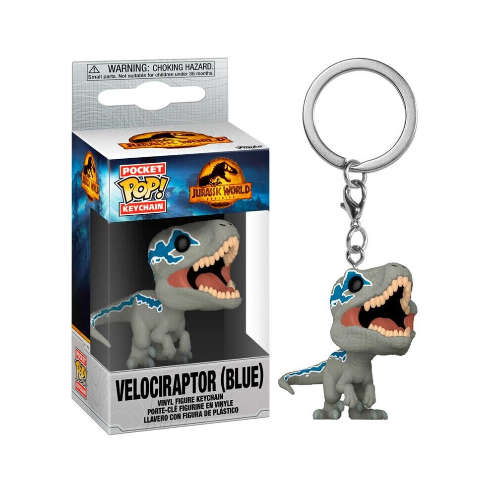 Funko Pocket POP Keychain Jurassic World 3 Velociraptor Blue