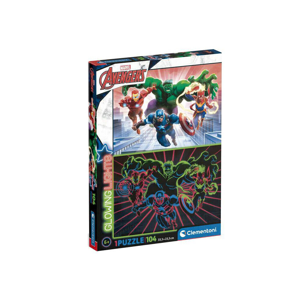 New Clementoni Marvel Avengers Glowing Puzzle Of 104 Pieces - 33.5 X 23.5 Cm 8005125275540